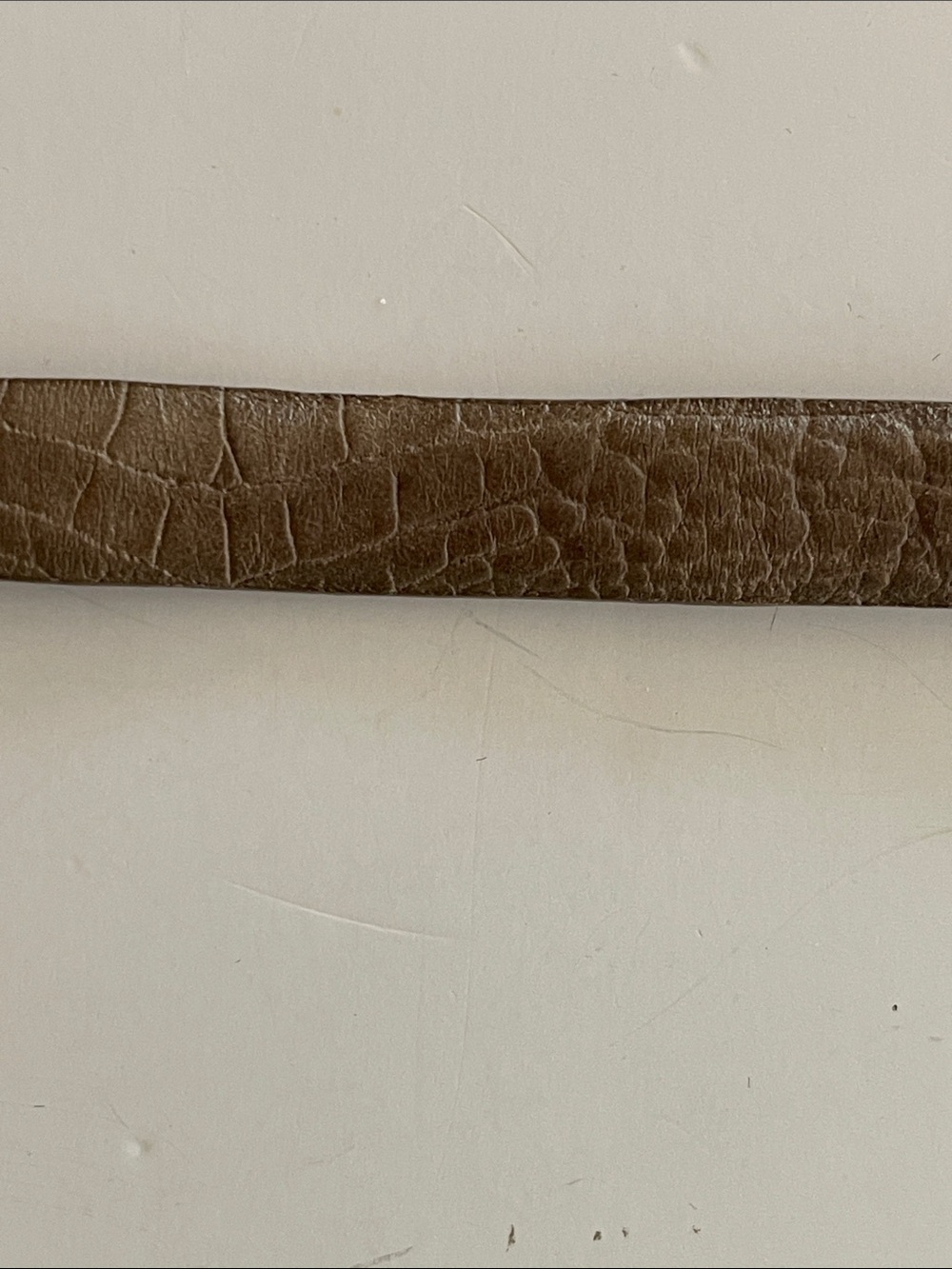 Talbots Slim Taupe Leather Belt with Gold Buckle - Picture 4 of 5